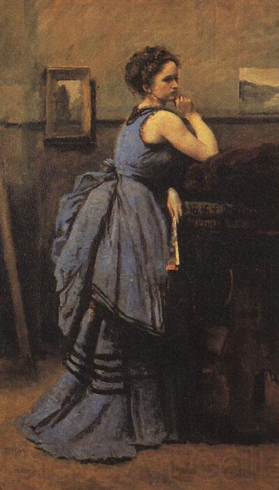  Jean Baptiste Camille  Corot Woman in Blue Spain oil painting art